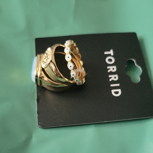 Torrid Gold and White Eye Ring Set - Picture 6 of 8